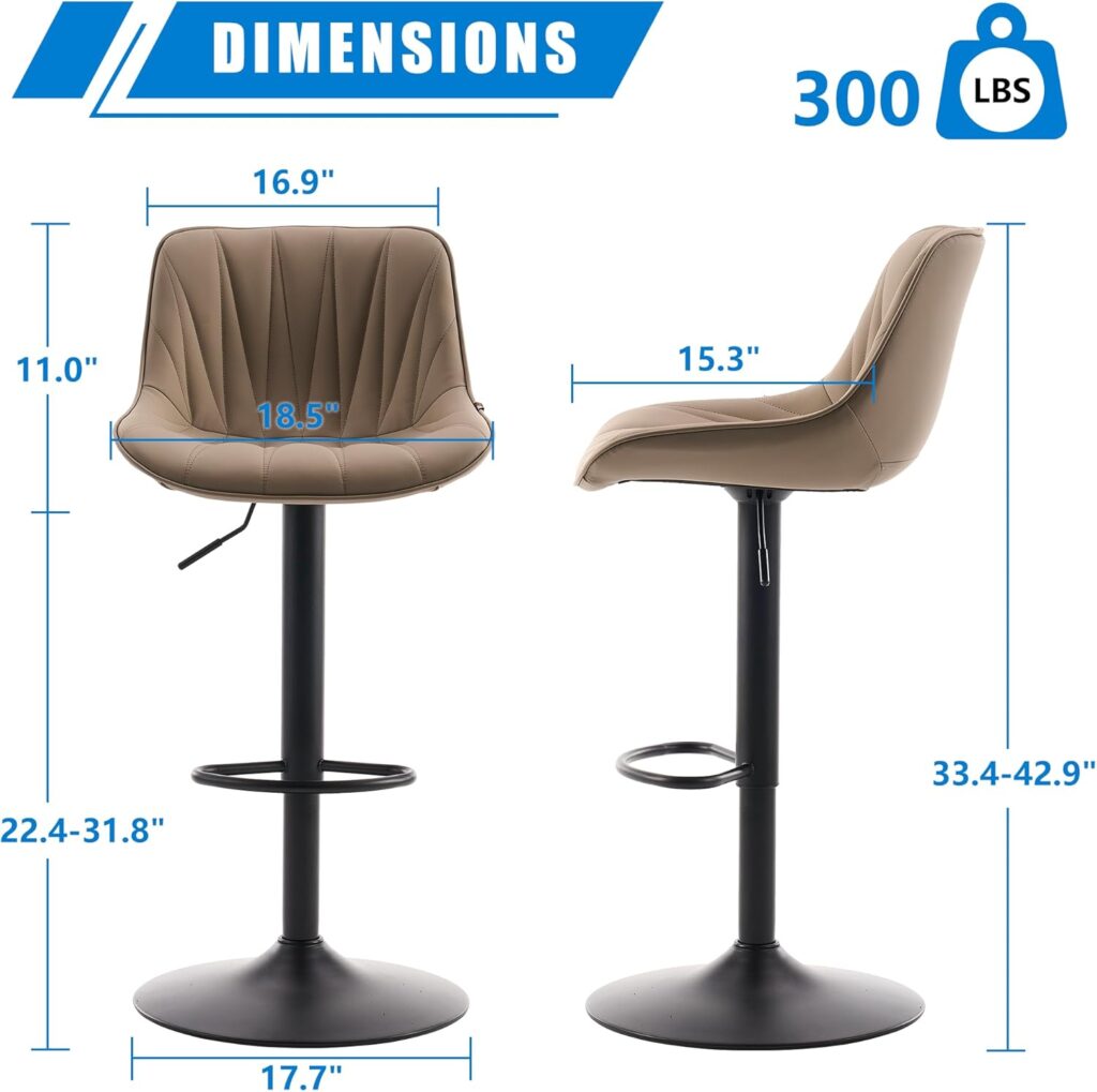 YOUNIKE Bar Stools Set of 2 for Kitchen Island