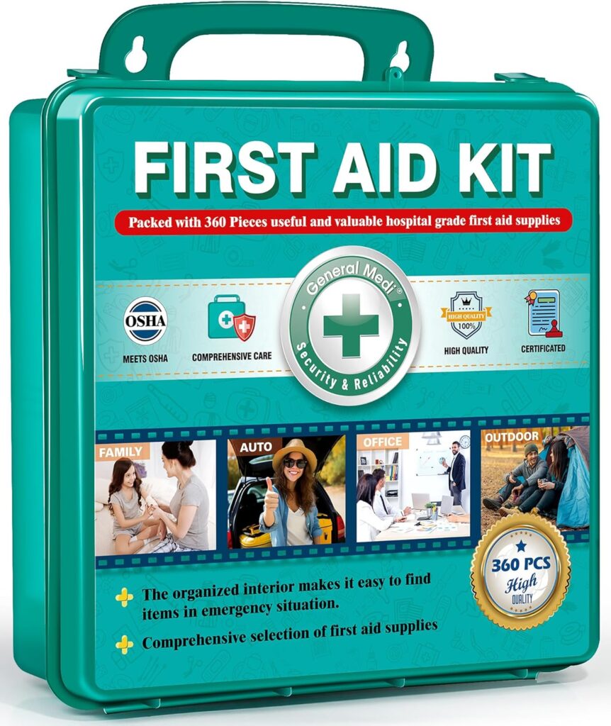 General Medi 360 Pieces Hard Case First Aid Kit