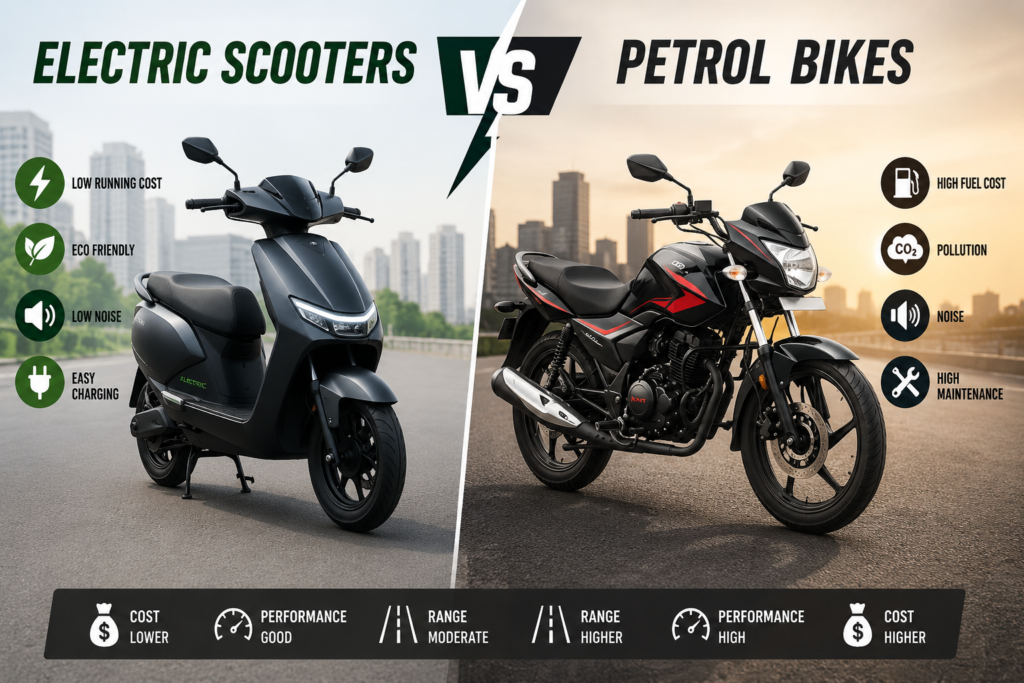 Electric Scooters vs Petrol Bikes